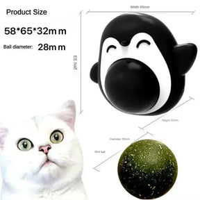 Catnip Balls Cat Mint Toy Grinding Teeth Ball Edible Safety Healthy Snack Rotatable Wall Stick-on Toys for Pet Supplies