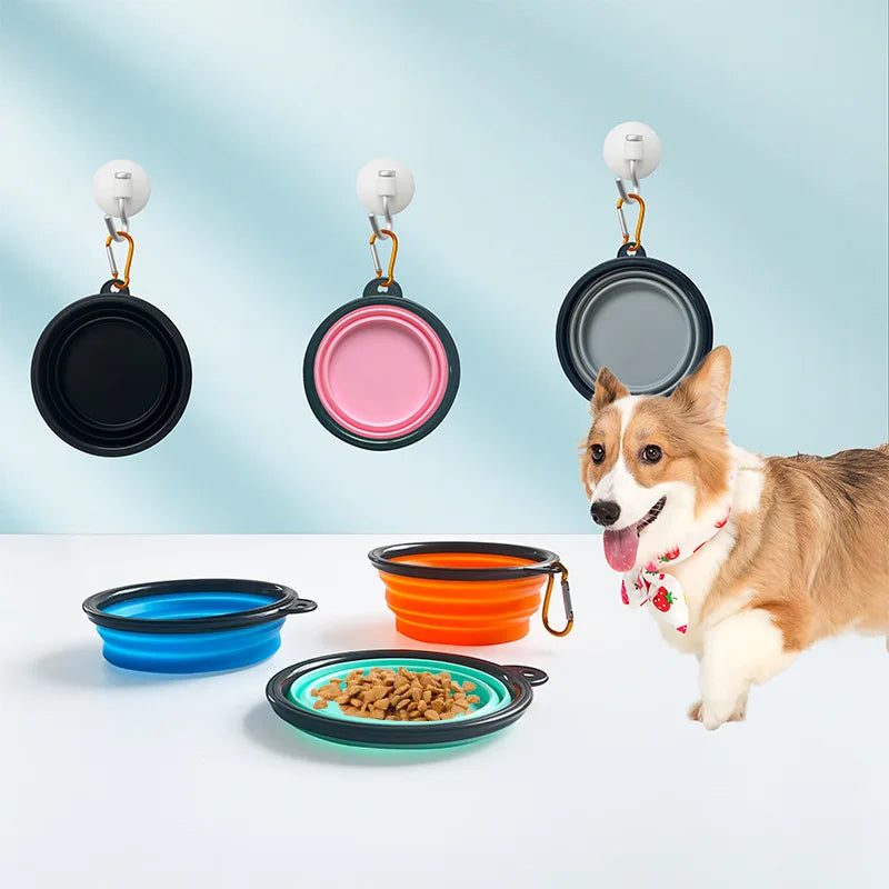 350ML/1000ML Portable Foldable Pet Bowl Dogs Cats Food Water Container for Outdoor Travel Portable Feeding Bowls Pets Prodcuts