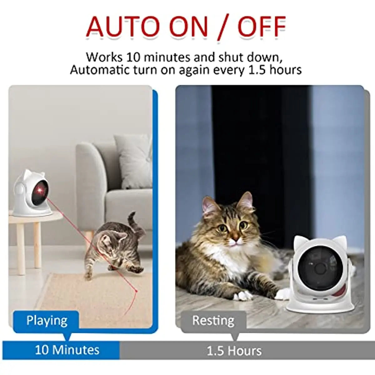 ATUBAN Rechargeable Motion Activated Cat Laser Toy Automatic,Interactive Cat Toys for Indoor Cats/Kittene/Dog,Fast and Slow Mode